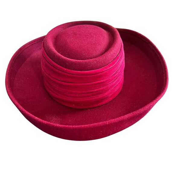 Vintage Whittall & Shon Doeskin 100% Felt Wool Burgundy Bollman Hat Co. USA - Picture 6 of 10